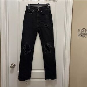 Urban outfitters BDG black jeans size 24 relaxed straight distressed